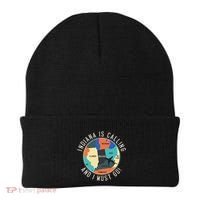 Indiana Is Calling And I Must Go Indiana State Beanie thumb 0