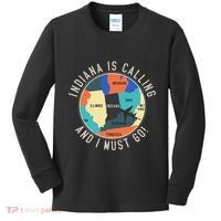 Indiana Is Calling And I Must Go Indiana State Kids Long Sleeve Shirt thumb 0