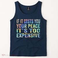 If It Costs You Your Peace It's Too Expensive Funny TieDye Tank Top thumb 2