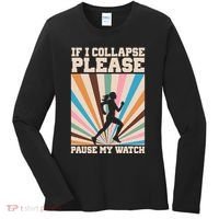 If I Collapse Please Pause My Watch Runner Marathon Women's Long Sleeve Shirt thumb 0