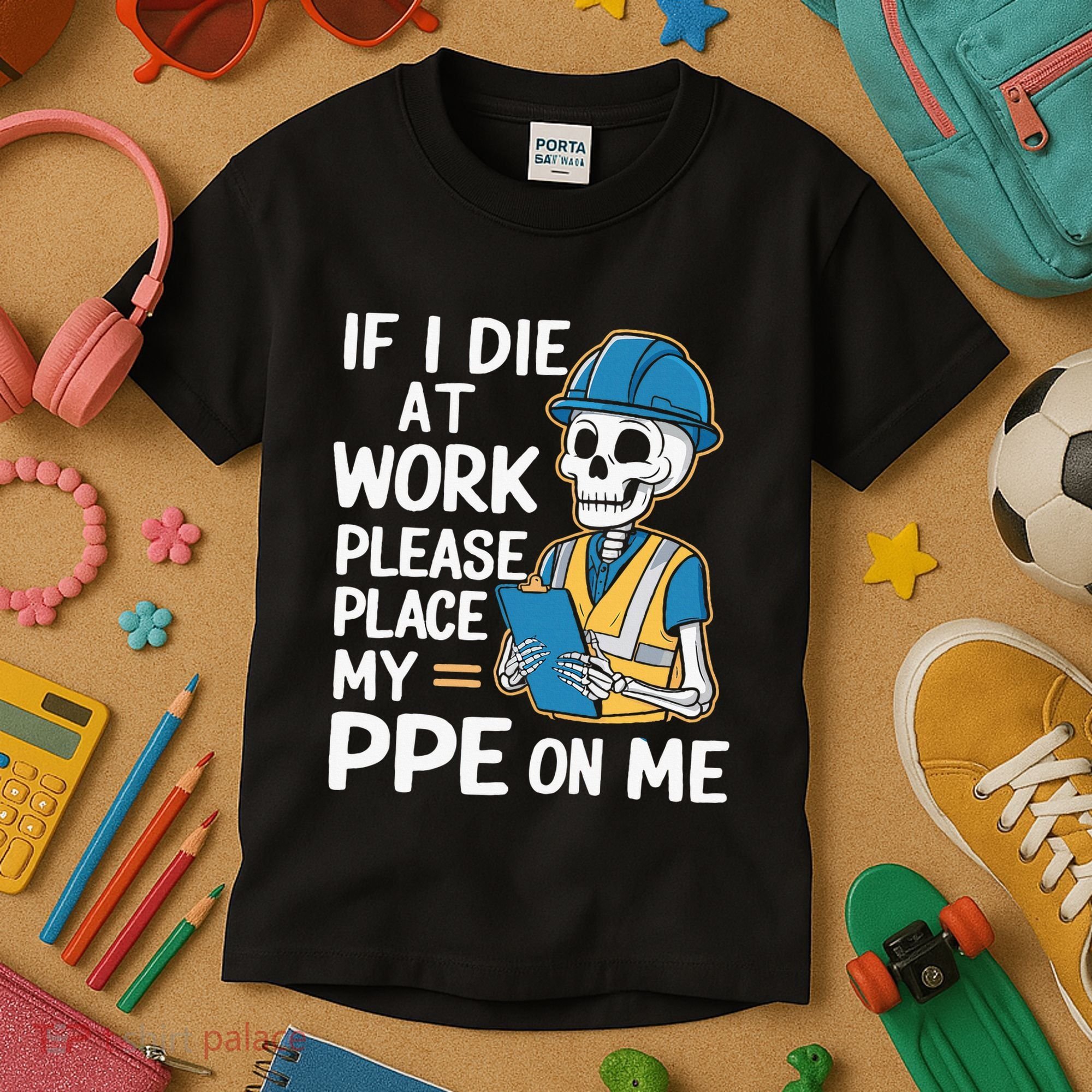 If I Die At Work Please Place My Ppe On Me Kids T-Shirt