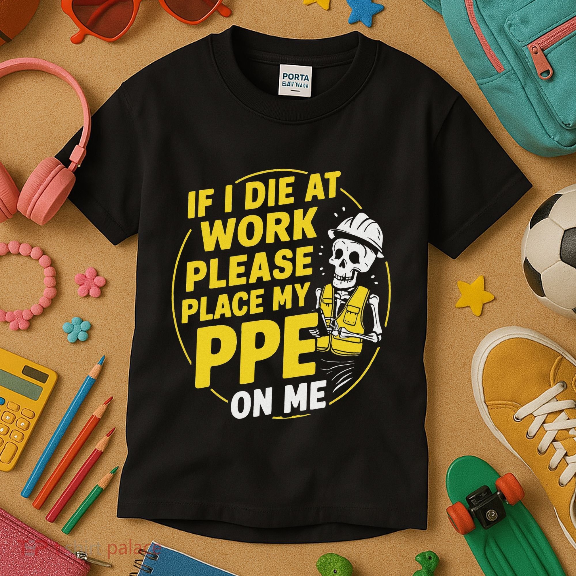 If I Die At Work Please Place My Ppe On Me Kids T-Shirt