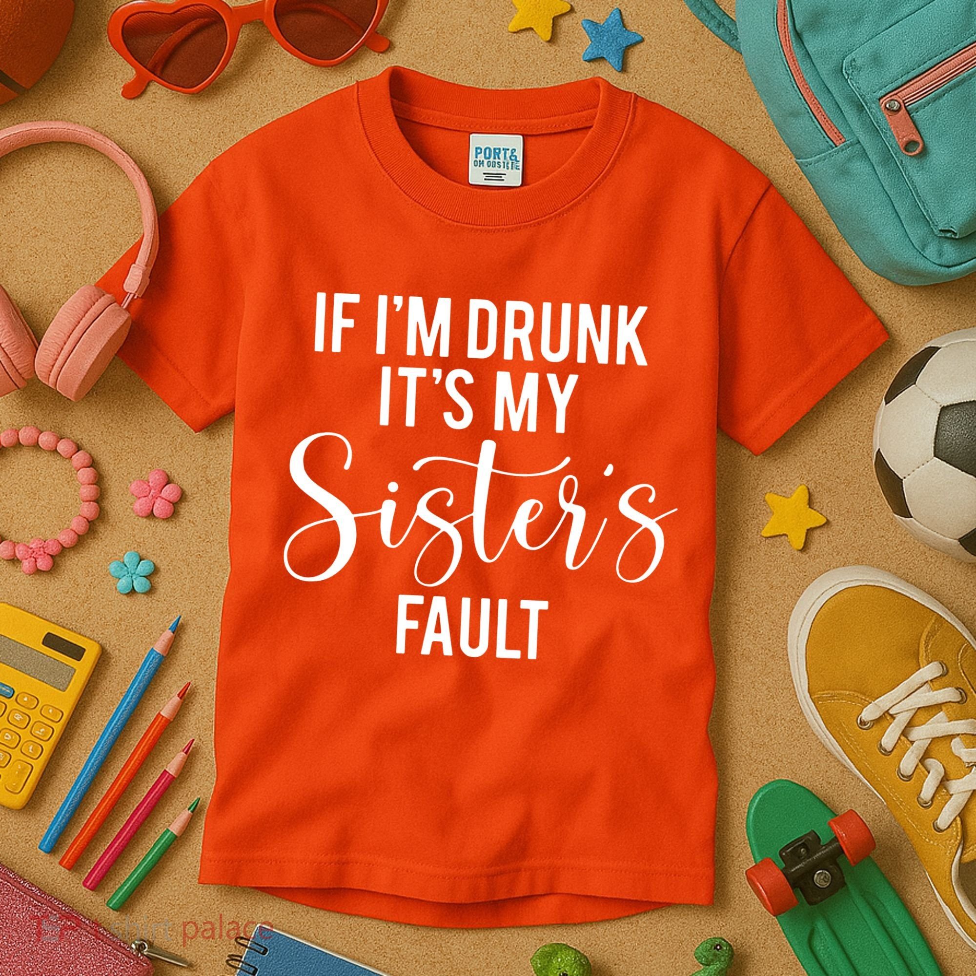 If IM Drunk ItS My Sisters Fault Kids T-Shirt