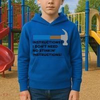 Instructions? I Dont Need No Handy And Carpenter Gift Kids Hoodie thumb 2