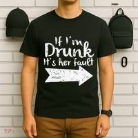 If Im Drunk Its Her Fault Matching Best Friend Gift Drinking T-Shirt thumb 6
