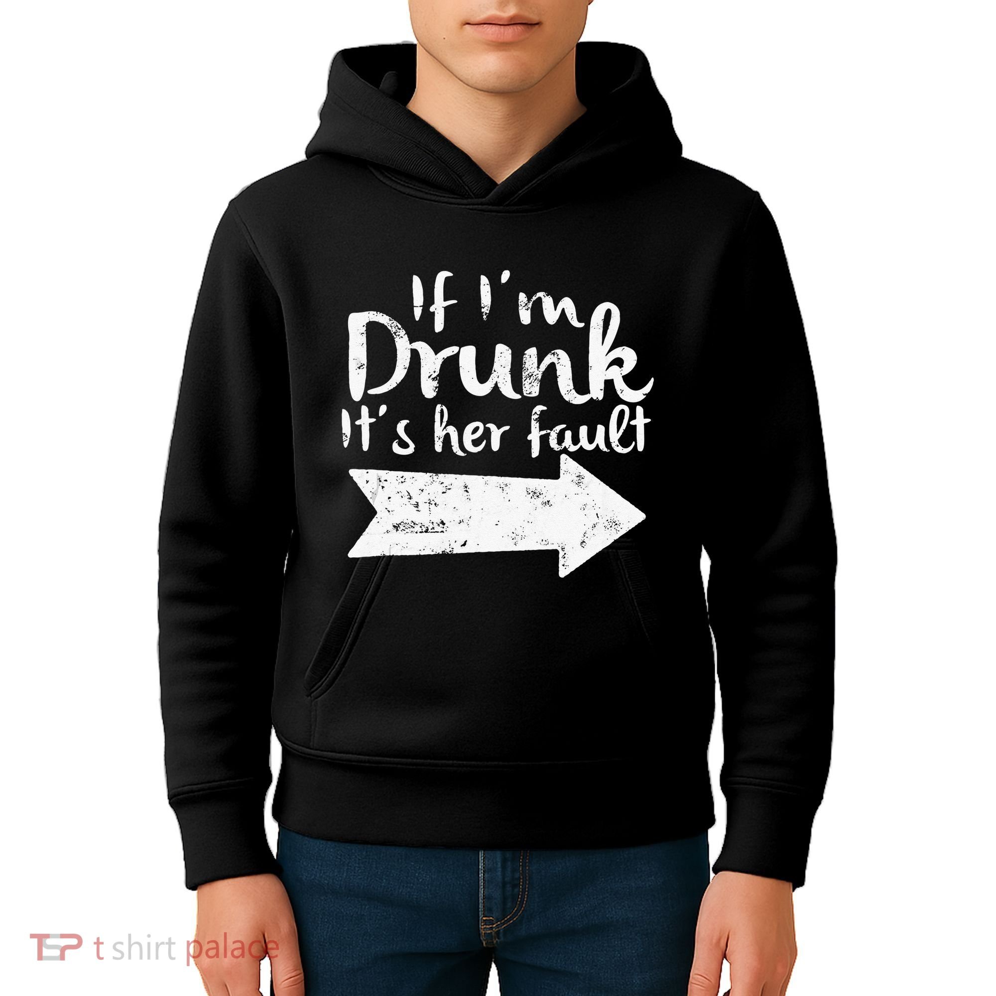 If Im Drunk Its Her Fault Matching Best Friend Gift Drinking Kids Hoodie