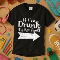 If Im Drunk Its Her Fault Matching Best Friend Gift Drinking Kids T-Shirt thumb 3