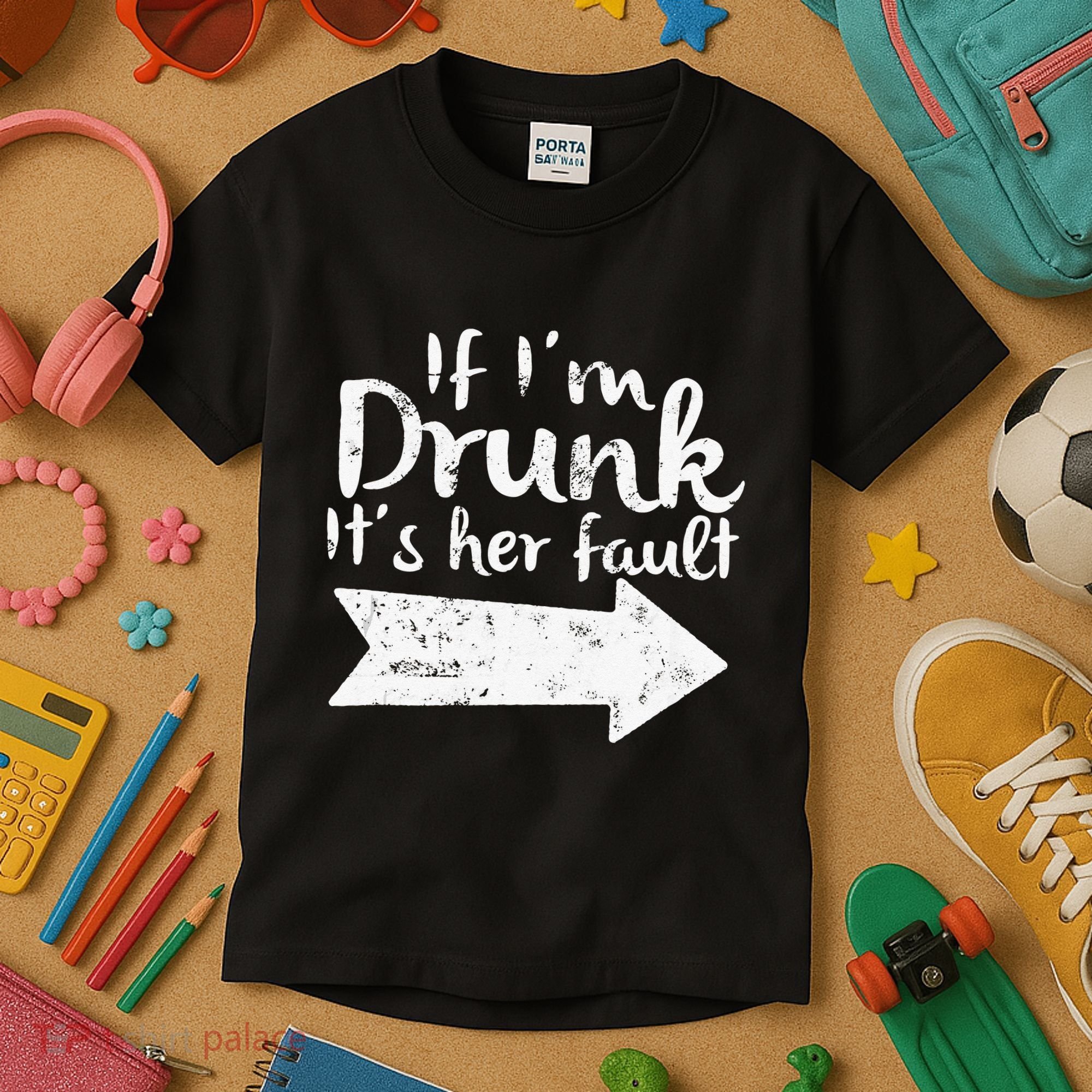 If Im Drunk Its Her Fault Matching Best Friend Gift Drinking Kids T-Shirt