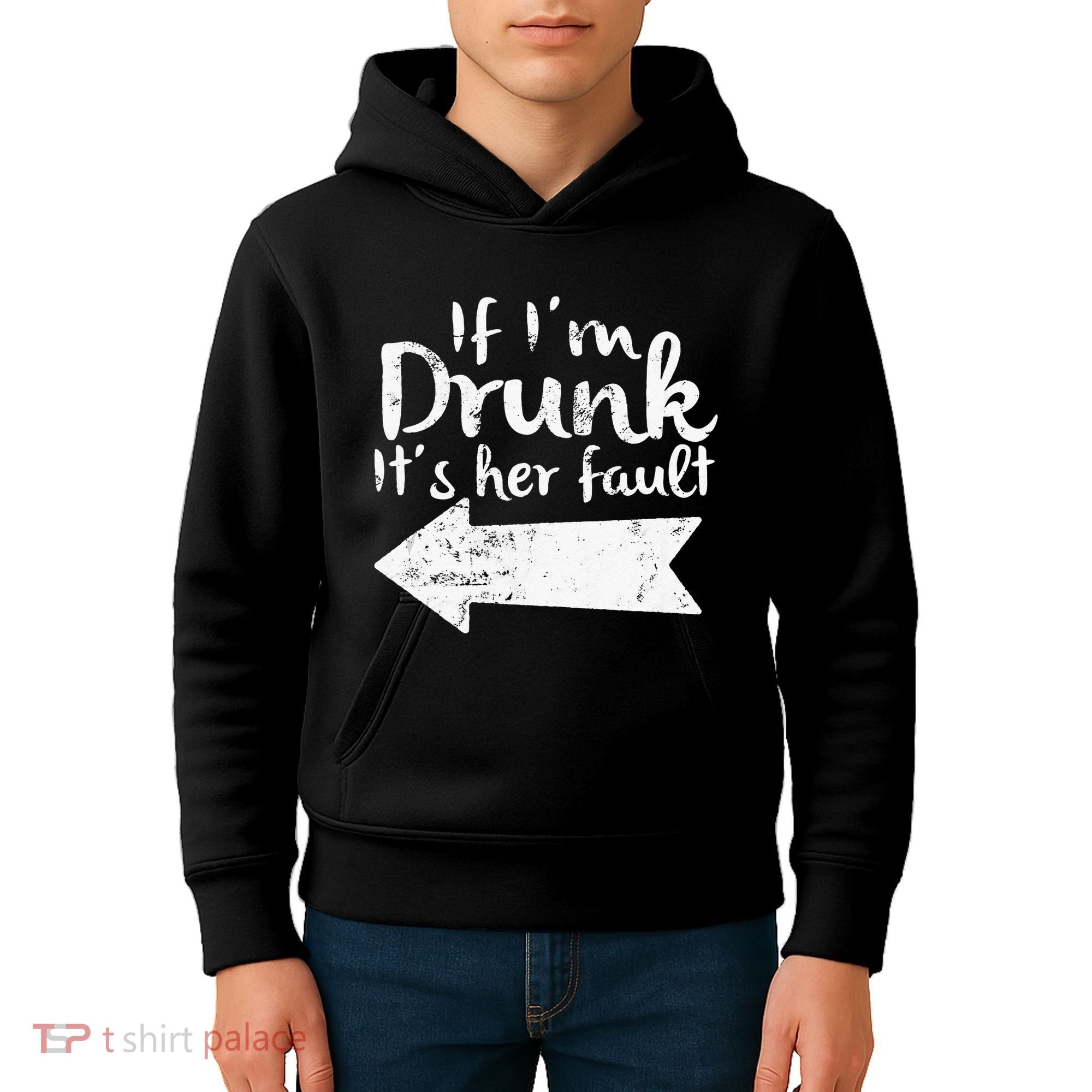 If Im Drunk Its Her Fault Matching Best Friend Gift Drinking Kids Hoodie