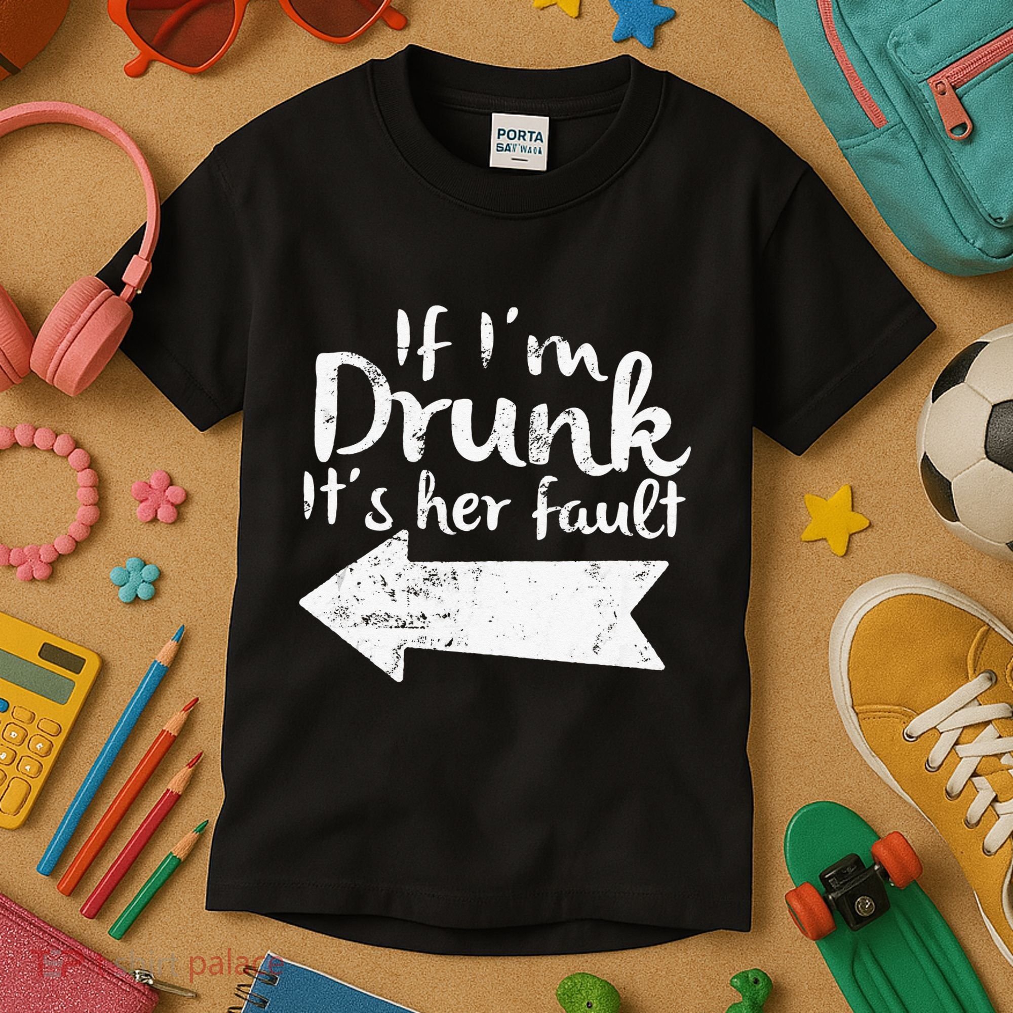 If Im Drunk Its Her Fault Matching Best Friend Gift Drinking Kids T-Shirt