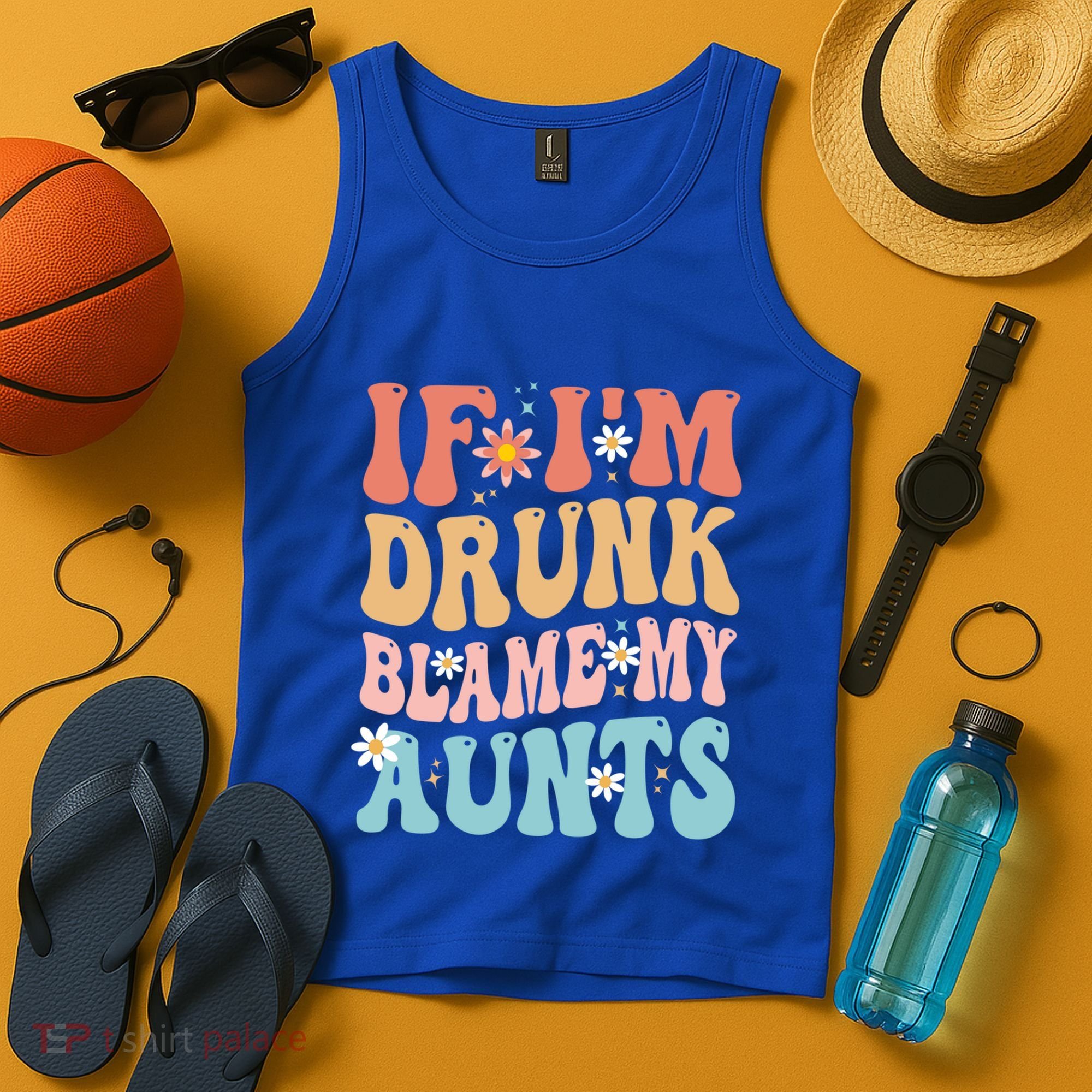 If Im Drunk Blame My Aunts Funny Nieces Nephew Retro Great Gift Tank Top