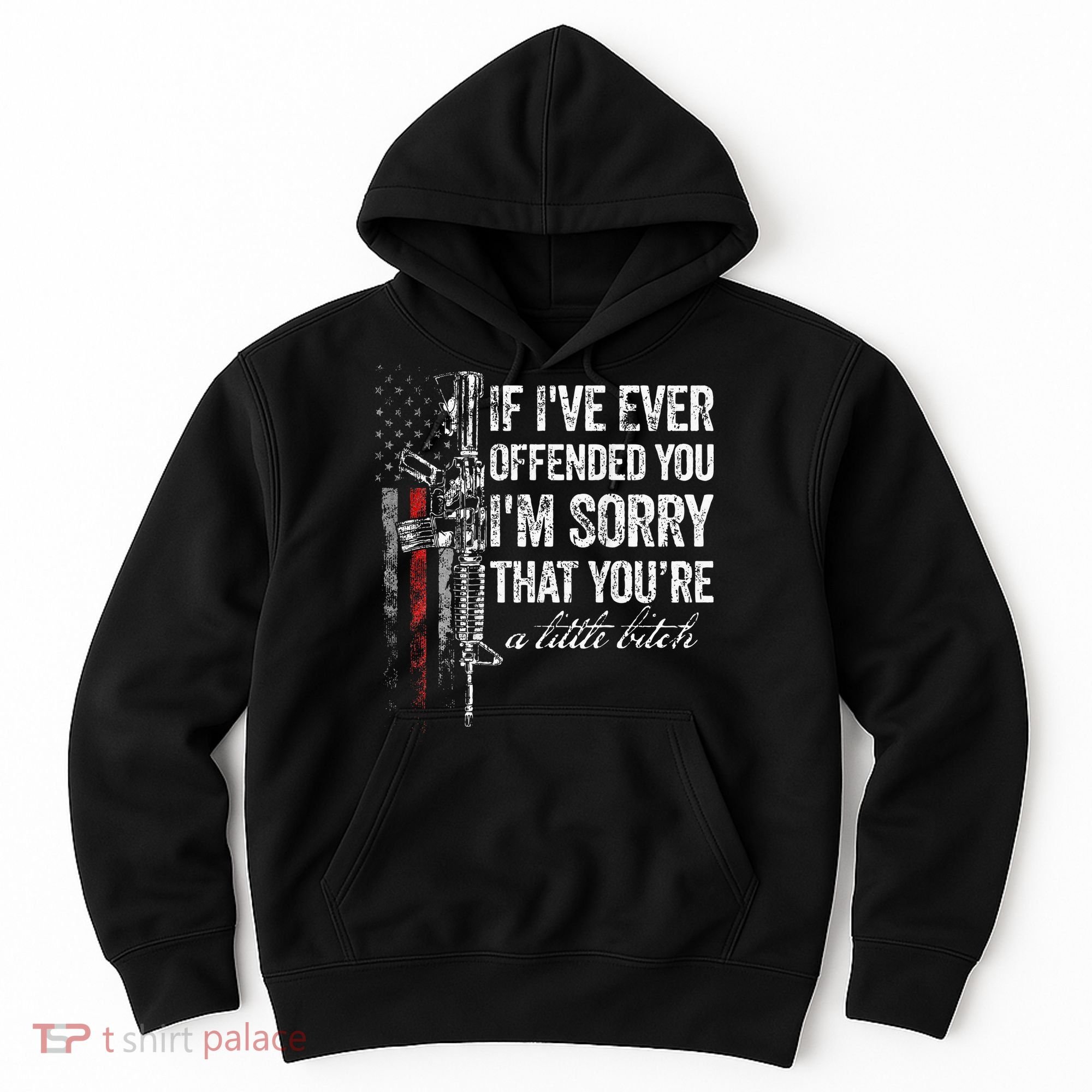 If I've Ever Offended You I'm Sorry American Flag (on back) Hoodie