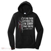 If I've Ever Offended You I'm Sorry American Flag (on back) Women's Hoodie thumb 0