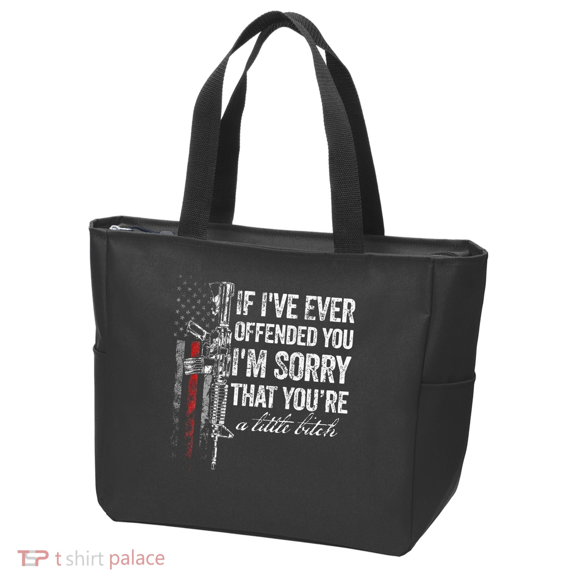 If I've Ever Offended You I'm Sorry American Flag (on back) Tote Bag