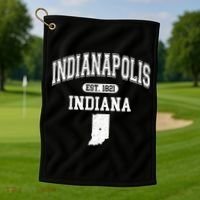 Indianapolis Indiana Est 1821 Varsity Golf Towel thumb 1