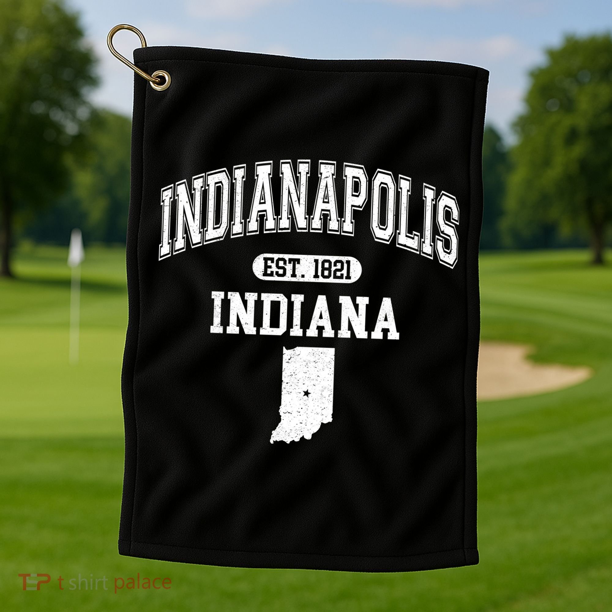 Indianapolis Indiana Est 1821 Varsity Golf Towel