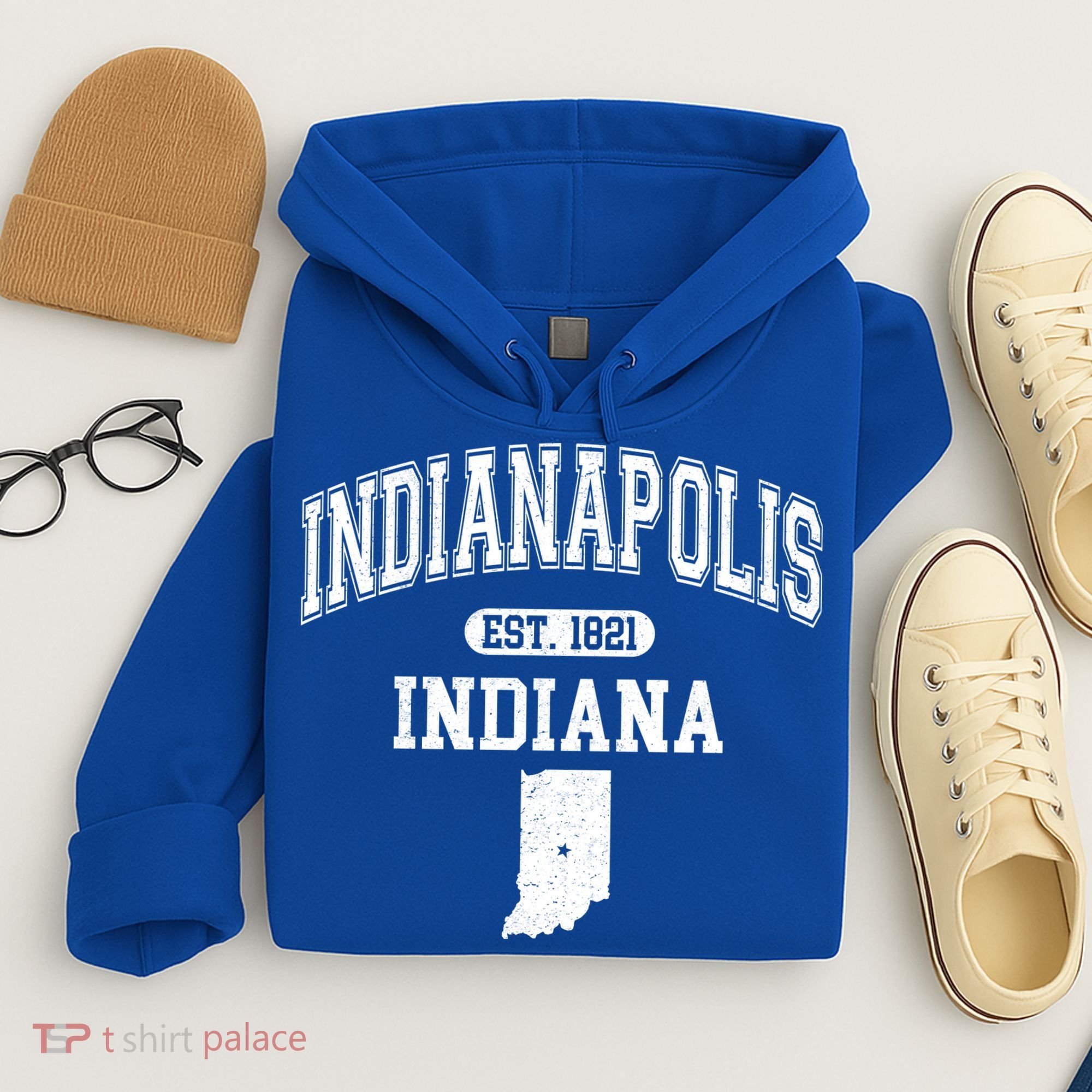 Indianapolis Indiana Est 1821 Varsity Hoodie