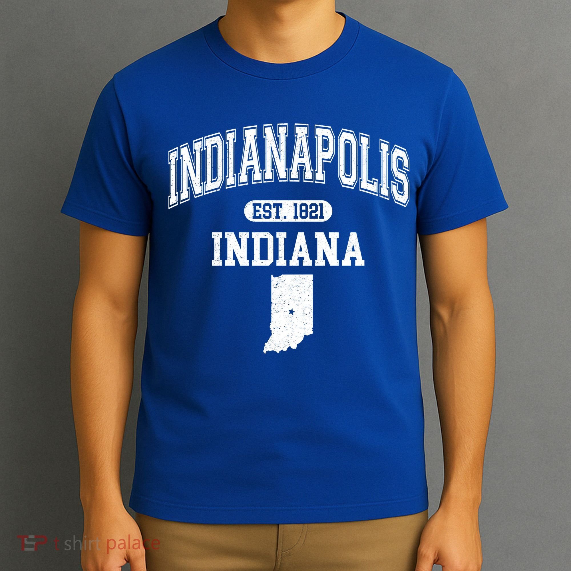 Indianapolis Indiana Est 1821 Varsity T-Shirt