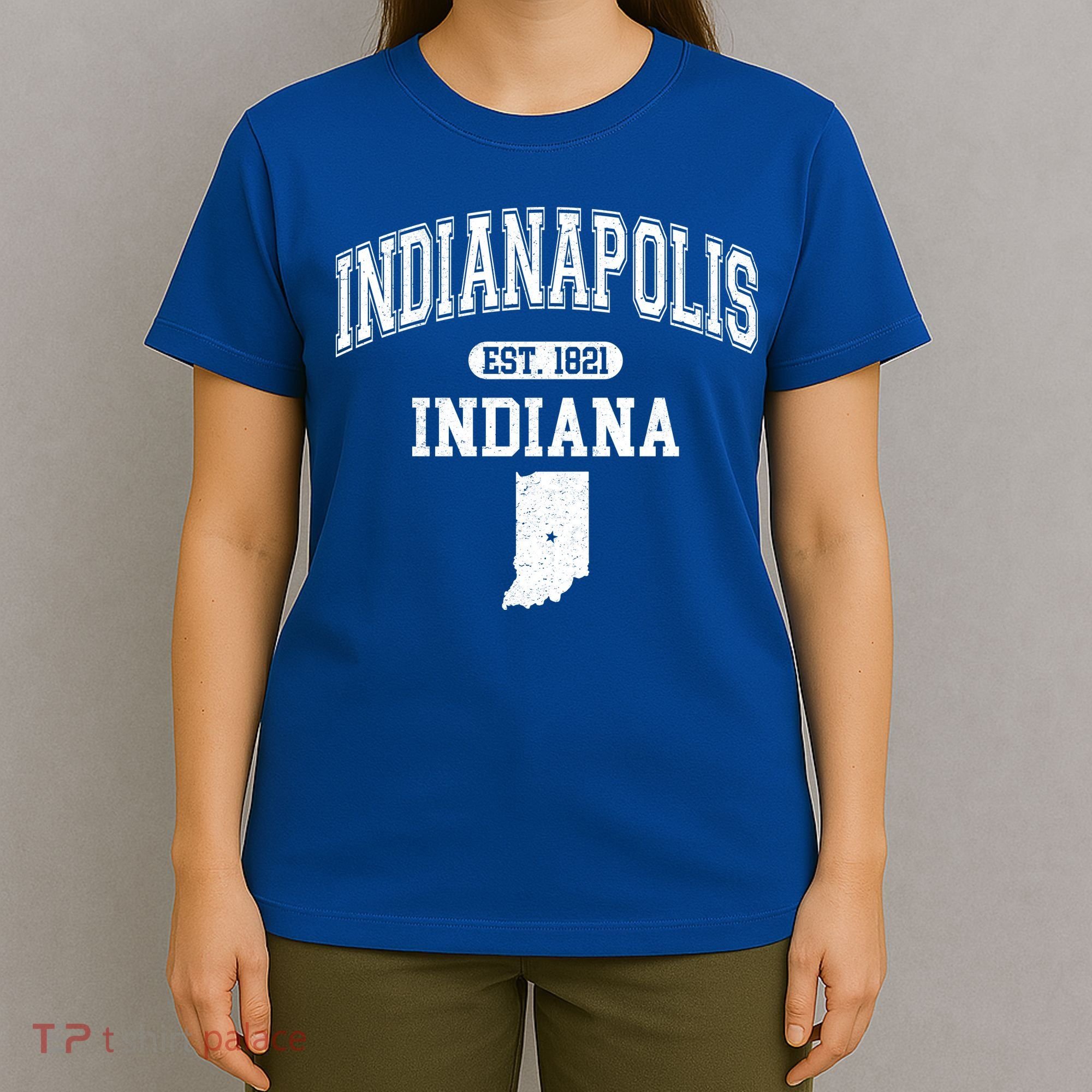 Indianapolis Indiana Est 1821 Varsity T-Shirt