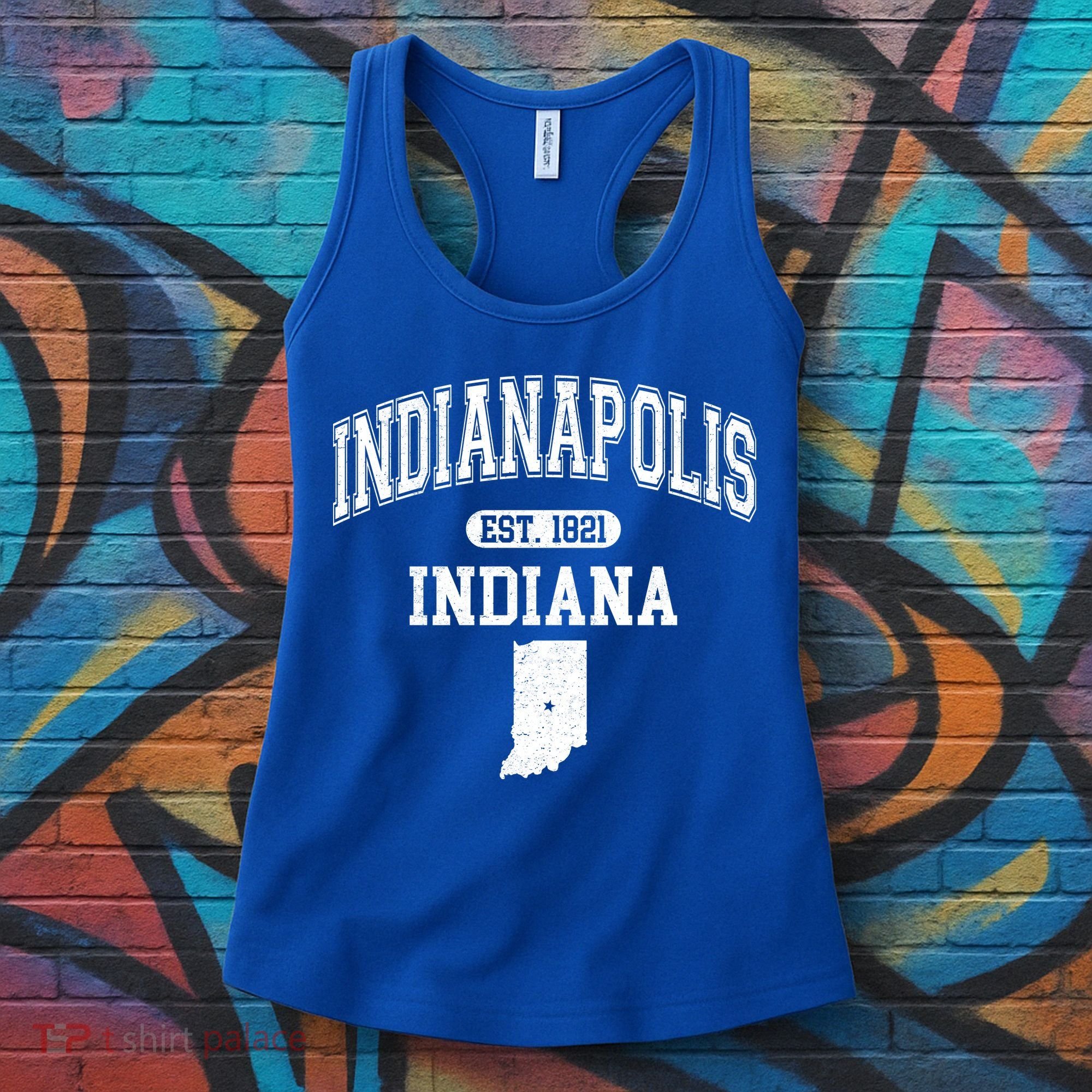Indianapolis Indiana Est 1821 Varsity Women's Tank Top