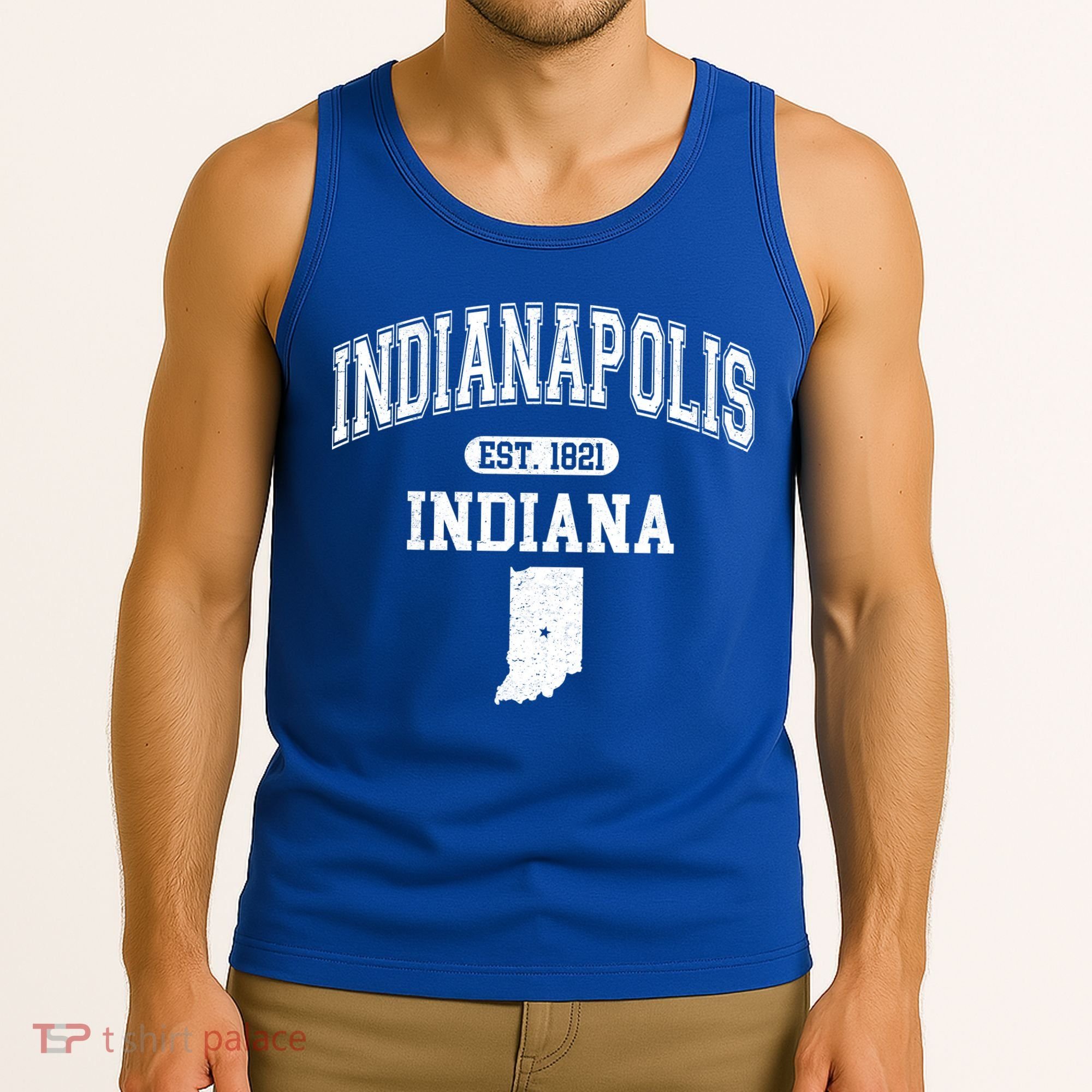 Indianapolis Indiana Est 1821 Varsity Tank Top
