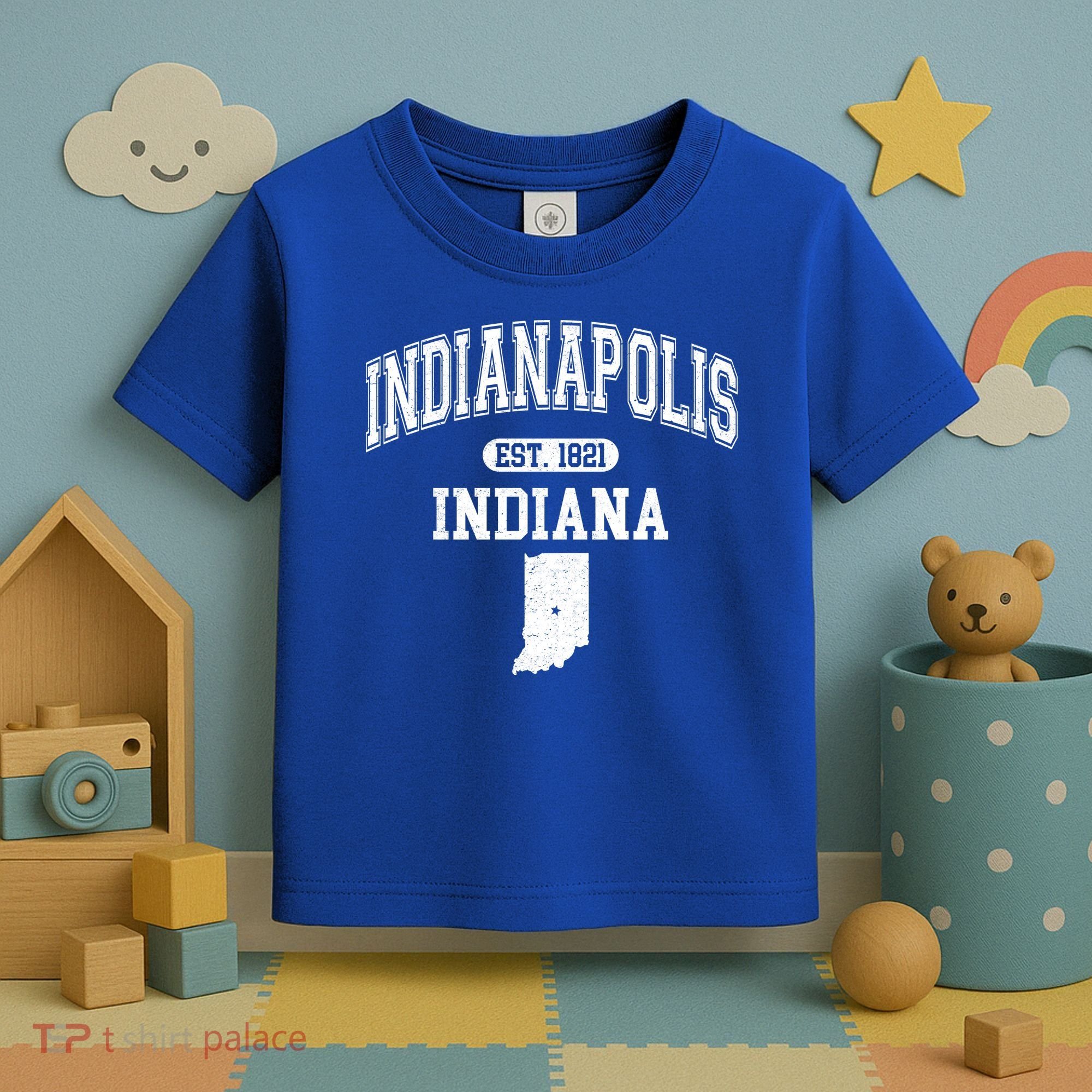 Indianapolis Indiana Est 1821 Varsity Toddler T-Shirt