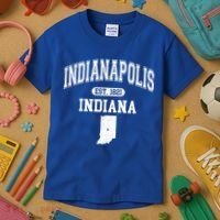 Indianapolis Indiana Est 1821 Varsity Kids T-Shirt thumb 3