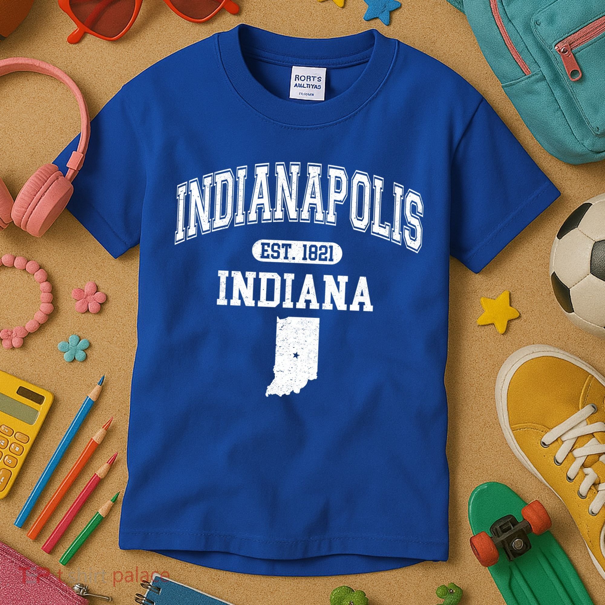Indianapolis Indiana Est 1821 Varsity Kids T-Shirt