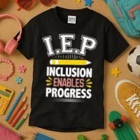 IEP Inclusion Enable Progress Special Education Teacher Kids T-Shirt thumb 3