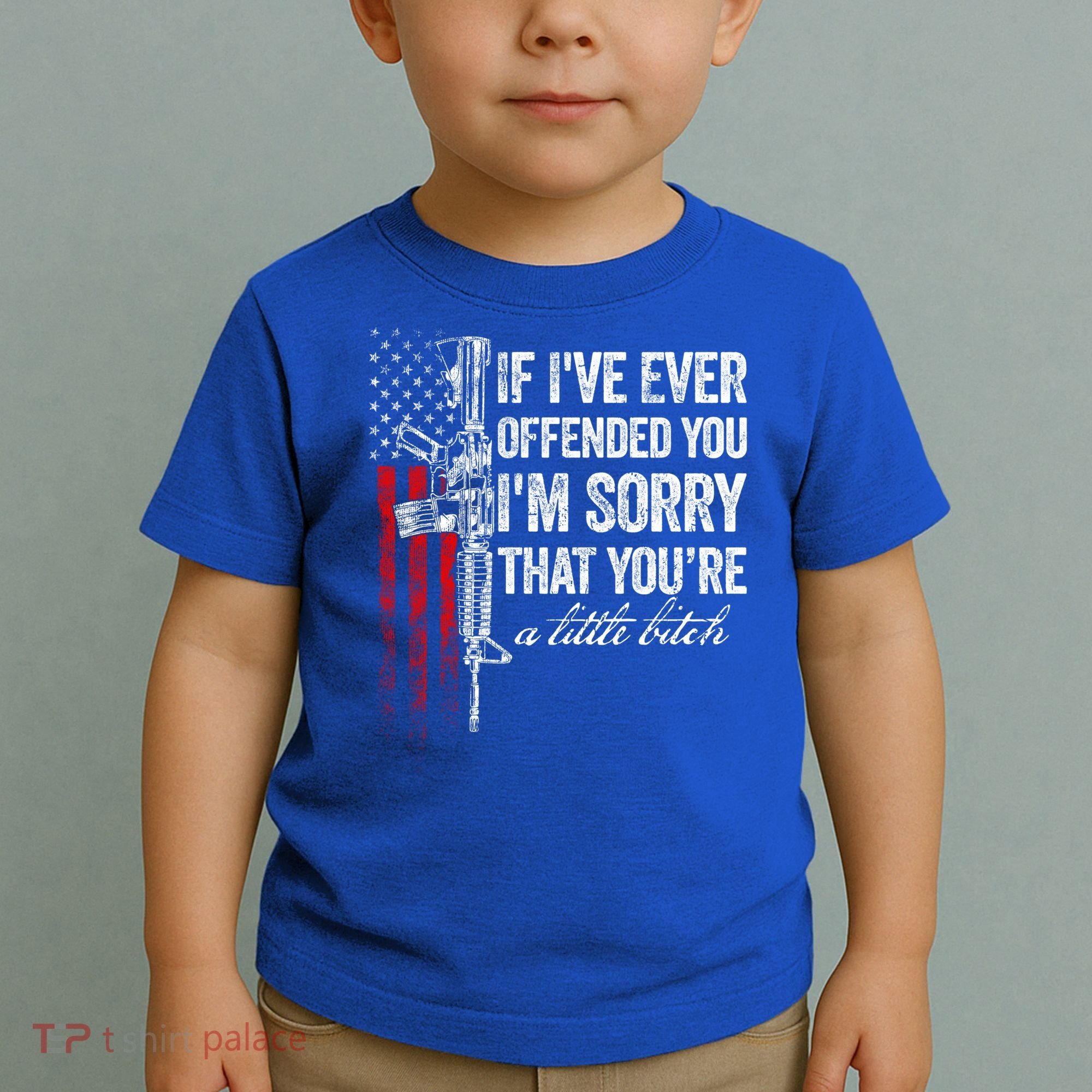 If Ive Ever Offended You Im Sorry American Flag Gift Toddler T-Shirt