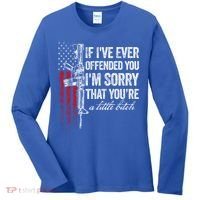 If Ive Ever Offended You Im Sorry American Flag Gift Women's Long Sleeve Shirt thumb 0