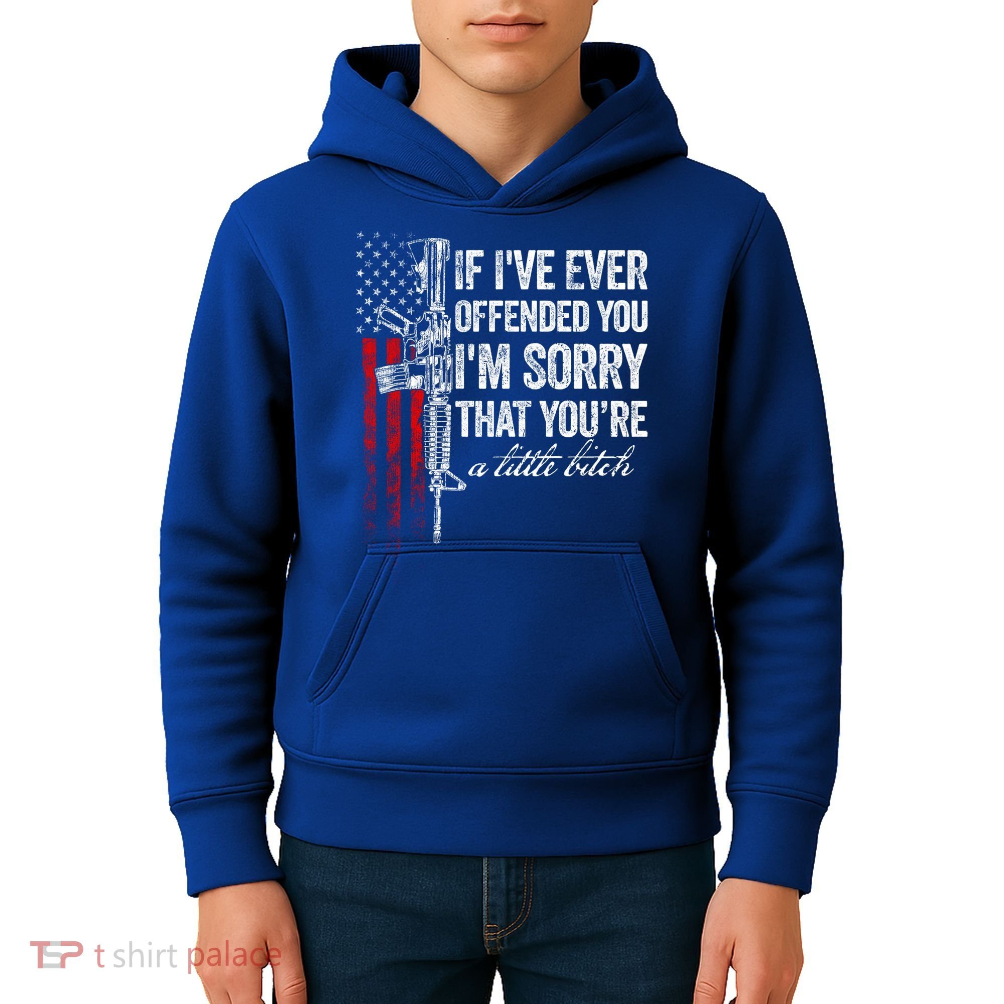 If Ive Ever Offended You Im Sorry American Flag Gift Kids Hoodie