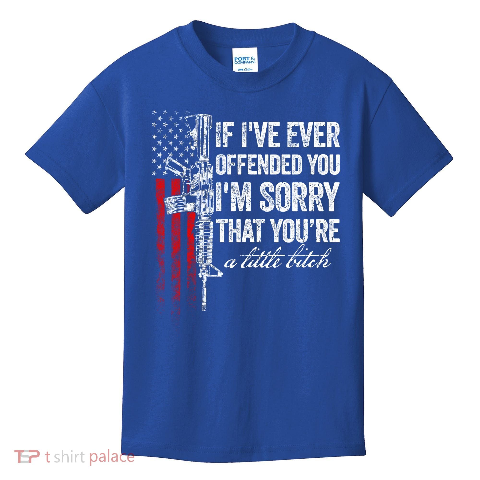 If Ive Ever Offended You Im Sorry American Flag Gift Kids T-Shirt