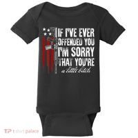 If I've Ever Offended You I'm Sorry American Flag Baby Bodysuit thumb 0