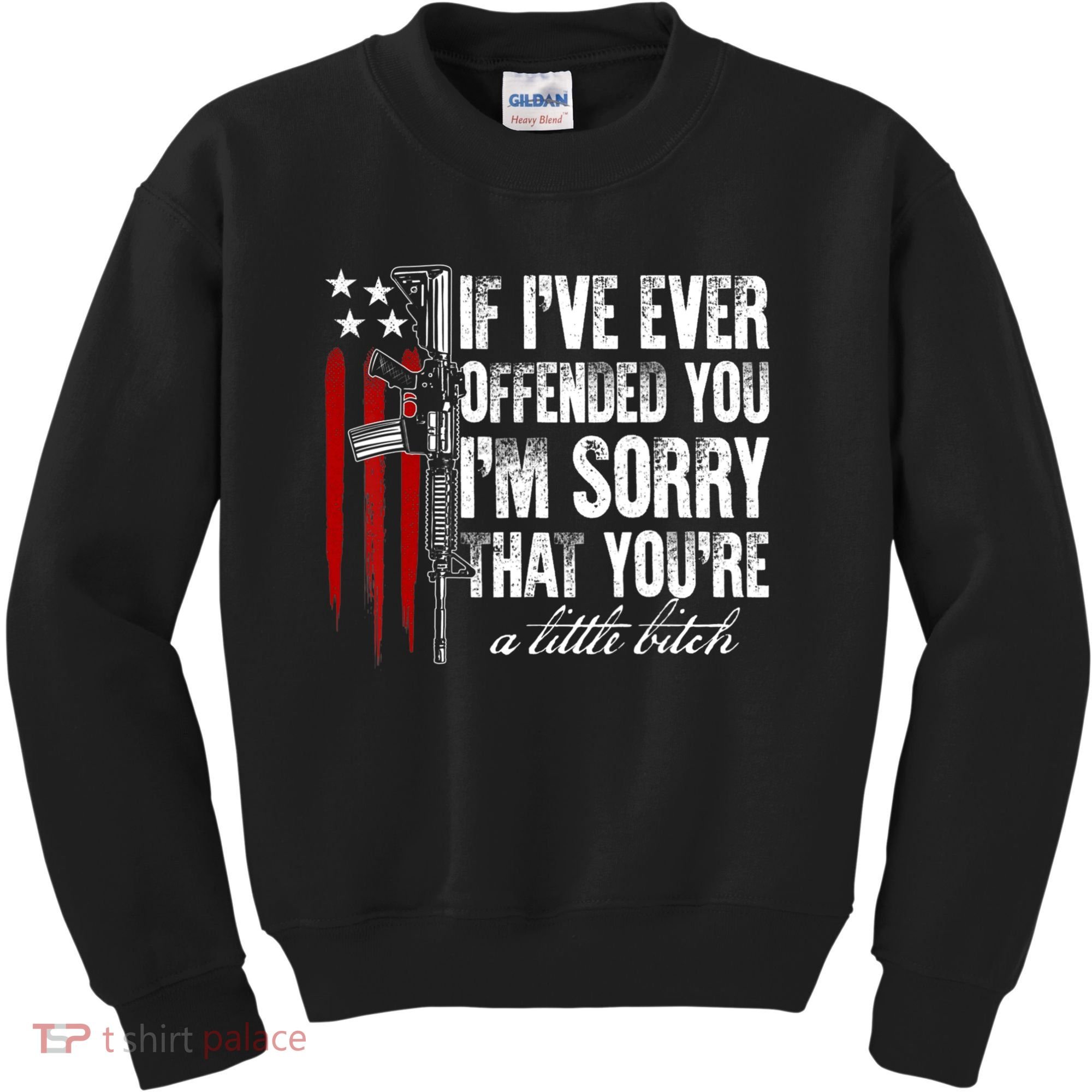 If I've Ever Offended You I'm Sorry American Flag Kids Sweatshirt