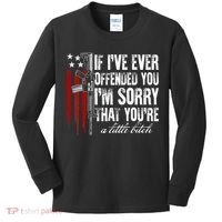 If I've Ever Offended You I'm Sorry American Flag Kids Long Sleeve Shirt thumb 0