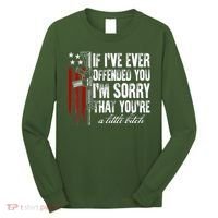 If I've Ever Offended You I'm Sorry American Flag Long Sleeve Shirt thumb 0