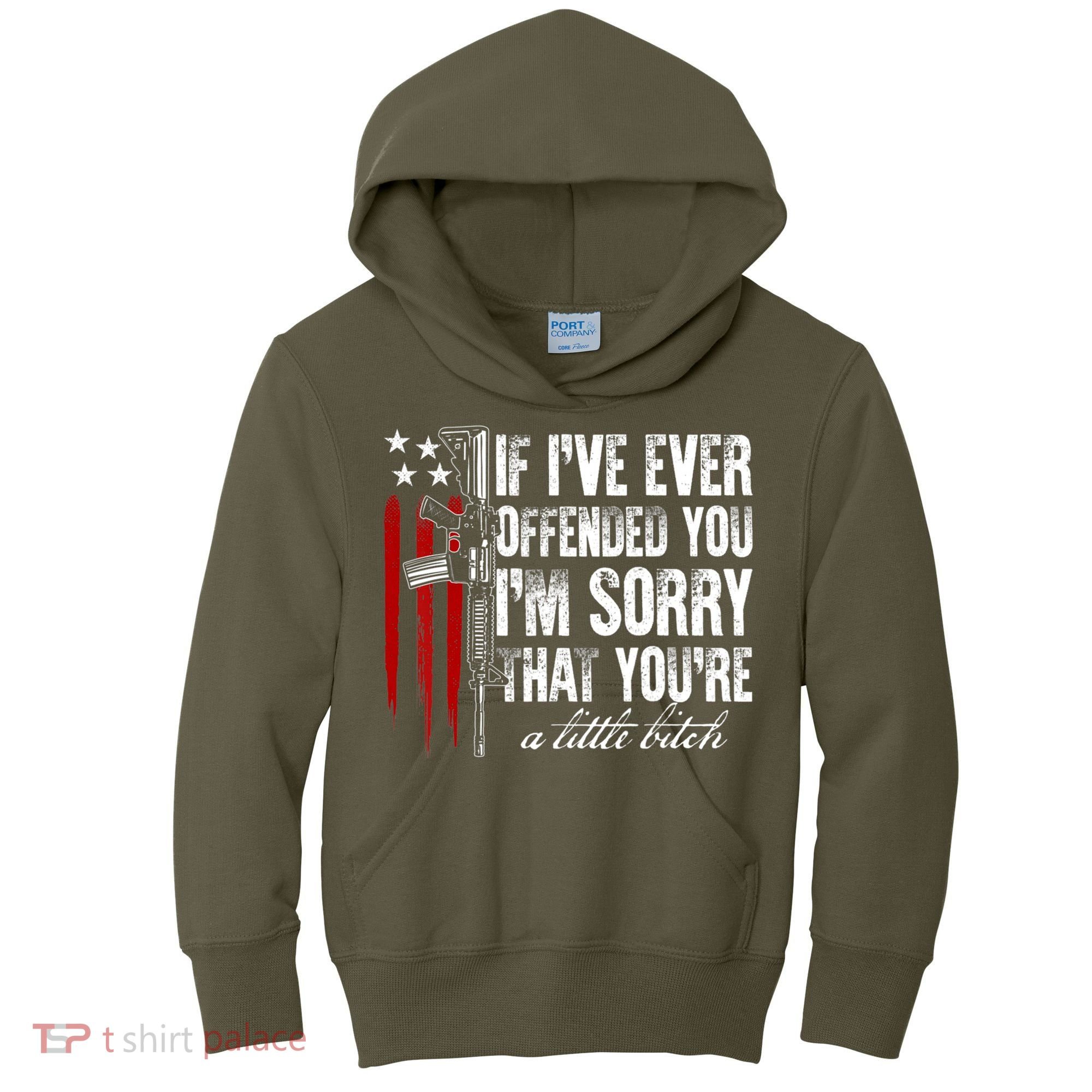 If I've Ever Offended You I'm Sorry American Flag Kids Hoodie