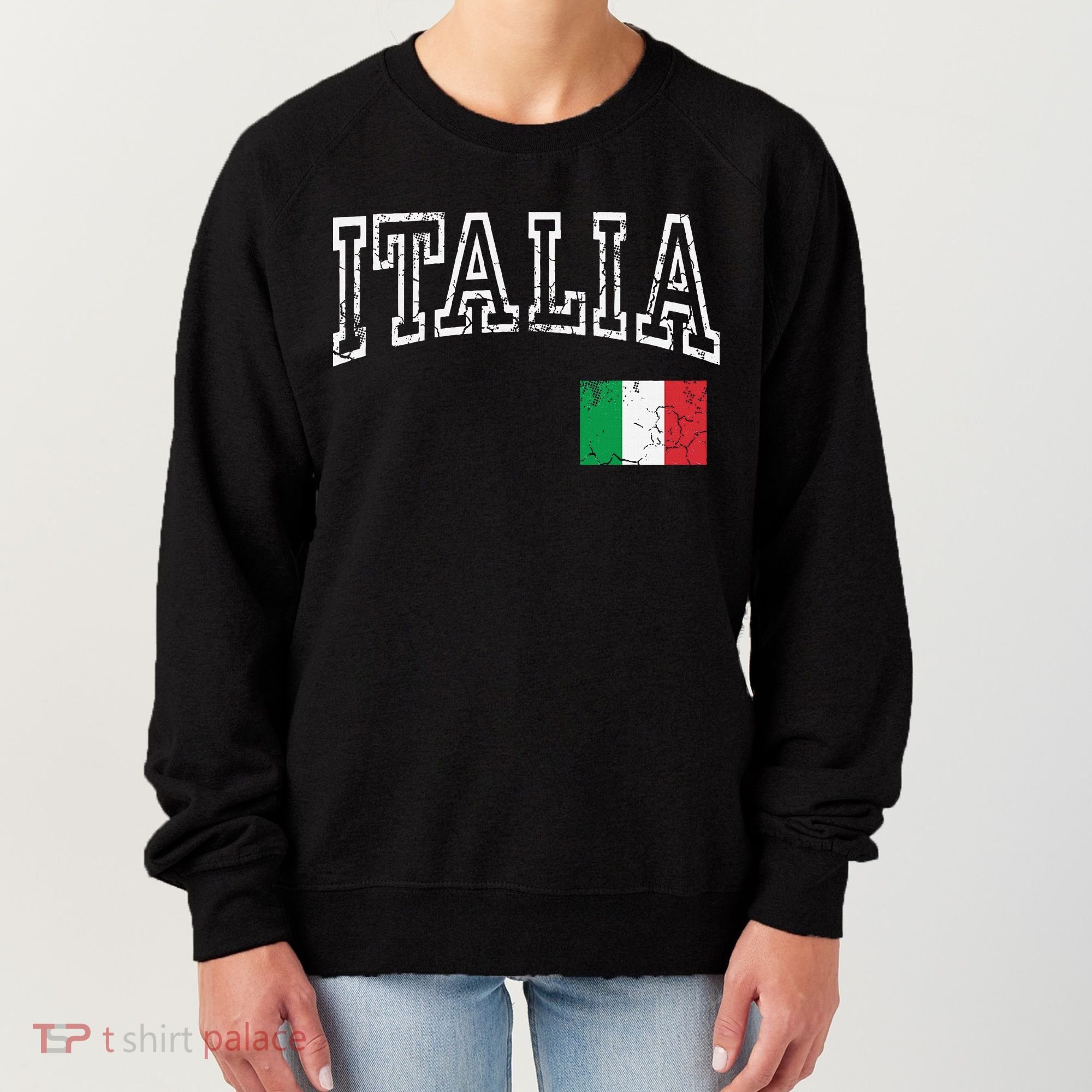 Italia Italian Flag Italy Distressed Women's Sweatshirt