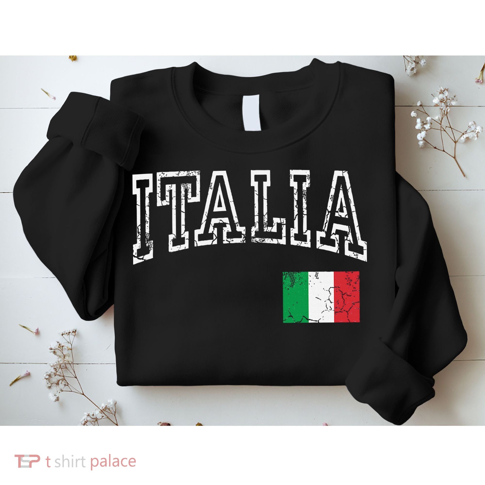 Italia Italian Flag Italy Distressed Sweatshirt