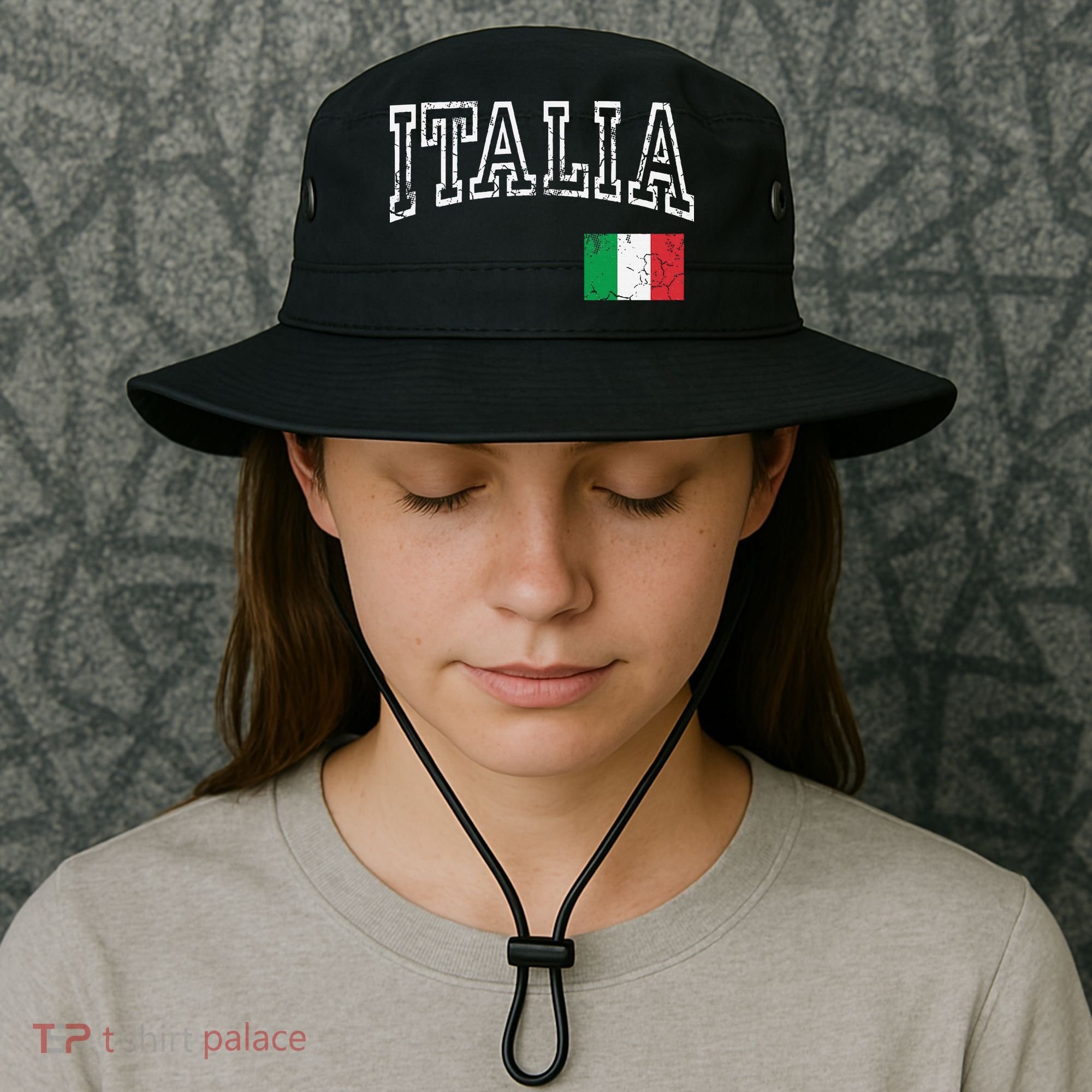 Italia Italian Flag Italy Distressed Bucket Hat