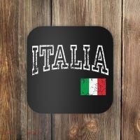 Italia Italian Flag Italy Distressed Coaster thumb 0