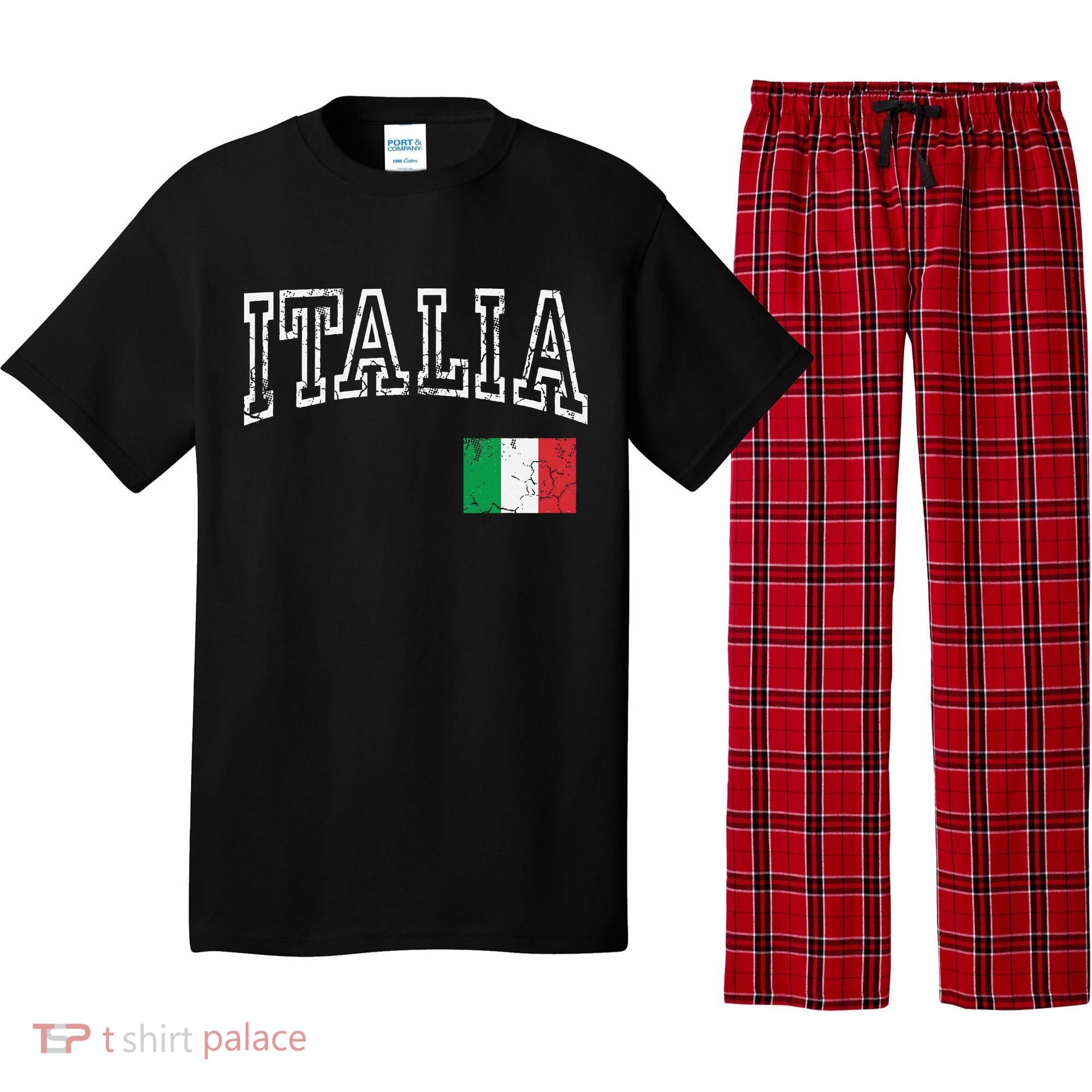 Italia Italian Flag Italy Distressed Pajama Set