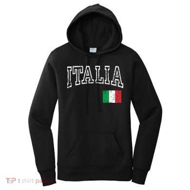 Italia Italian Flag Italy Distressed Women's Hoodie