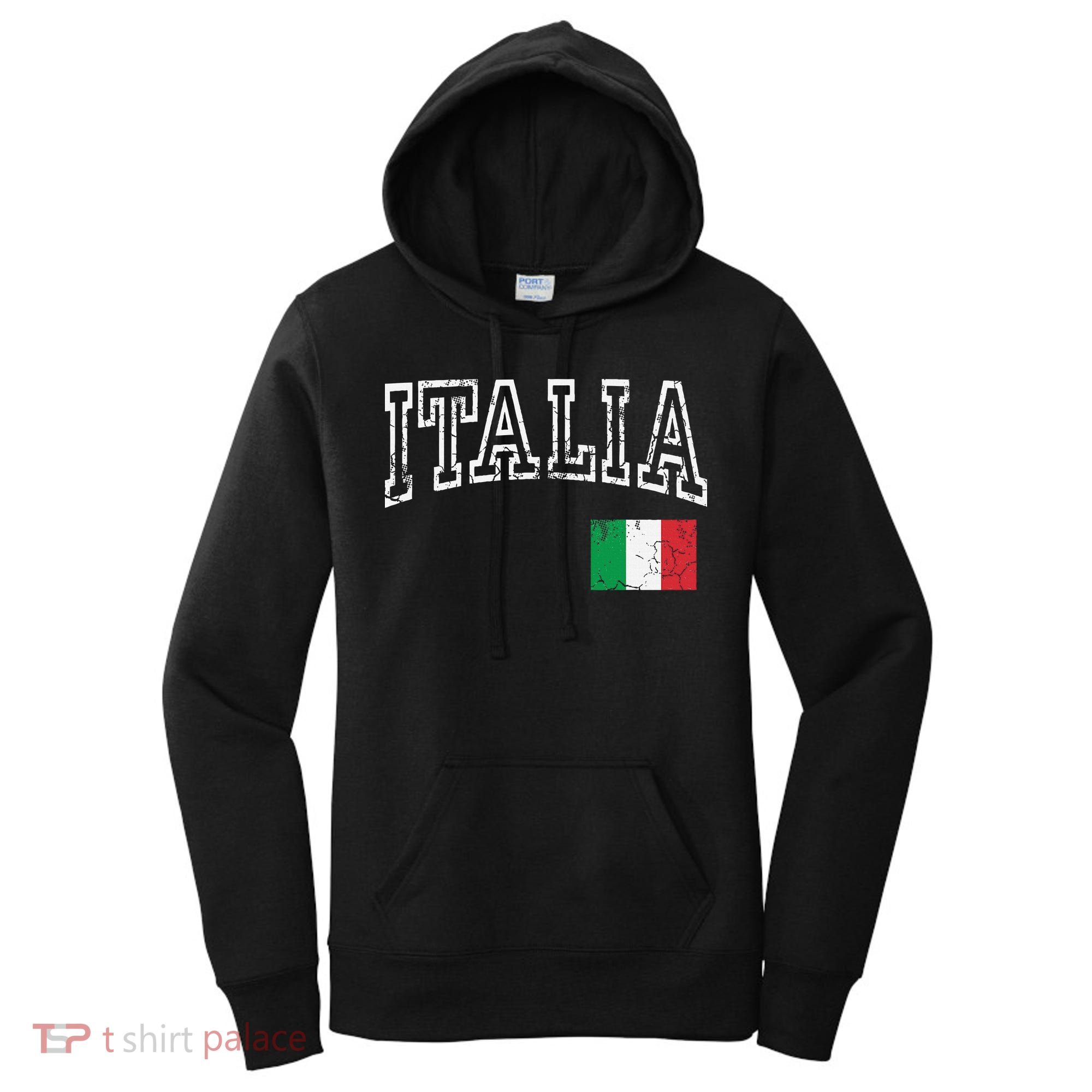 Italia Italian Flag Italy Distressed Women's Hoodie