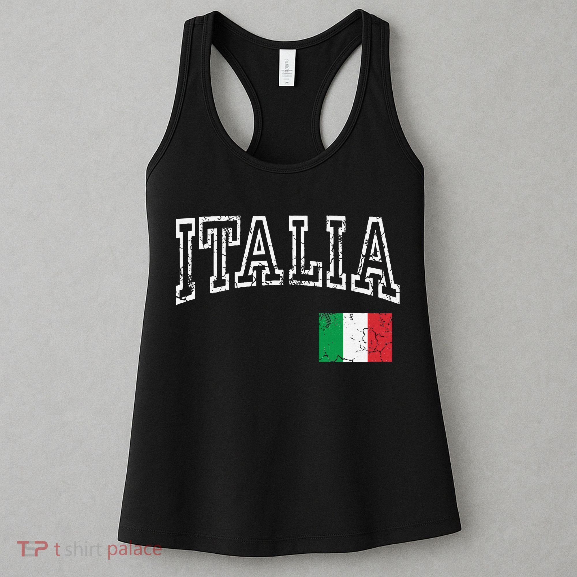 Italia Italian Flag Italy Distressed Women's Tank Top