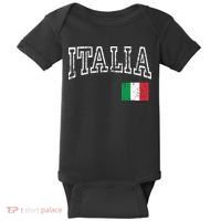 Italia Italian Flag Italy Distressed Baby Bodysuit thumb 0