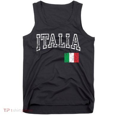 Italia Italian Flag Italy Distressed Tank Top
