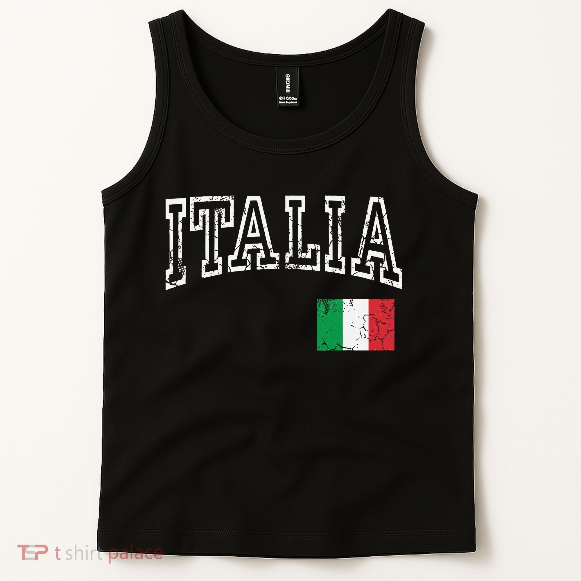 Italia Italian Flag Italy Distressed Tank Top