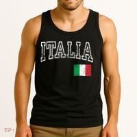 Italia Italian Flag Italy Distressed Tank Top thumb 3